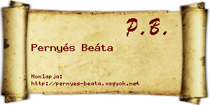 Pernyés Beáta névjegykártya